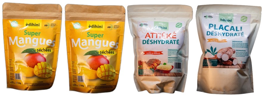 Pack de Super mangues séchées-Placali déshydraté -Attiéké déshydraté d'Africa Business Group 1,2Kg