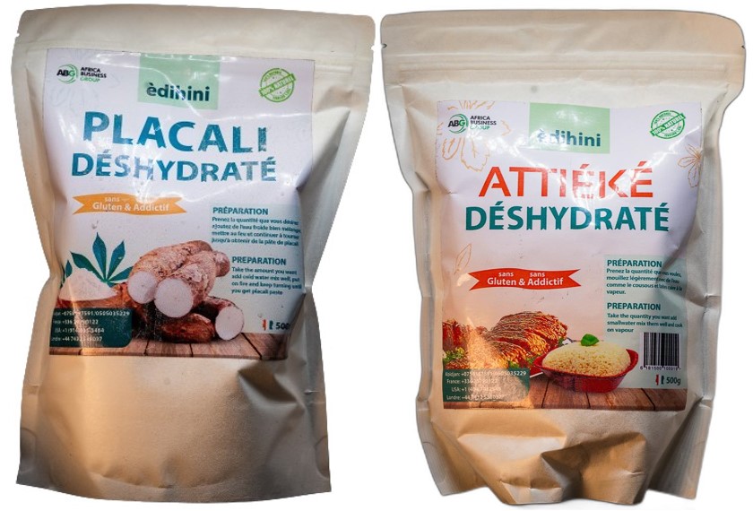 Pack de Placali déshydraté-Attiéké déshydraté d'Africa Business Group 1Kg
