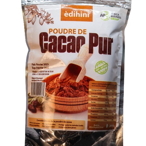POUDRE DE CACAO PUR D'AFRICA BUSINESS GROUPE 500g