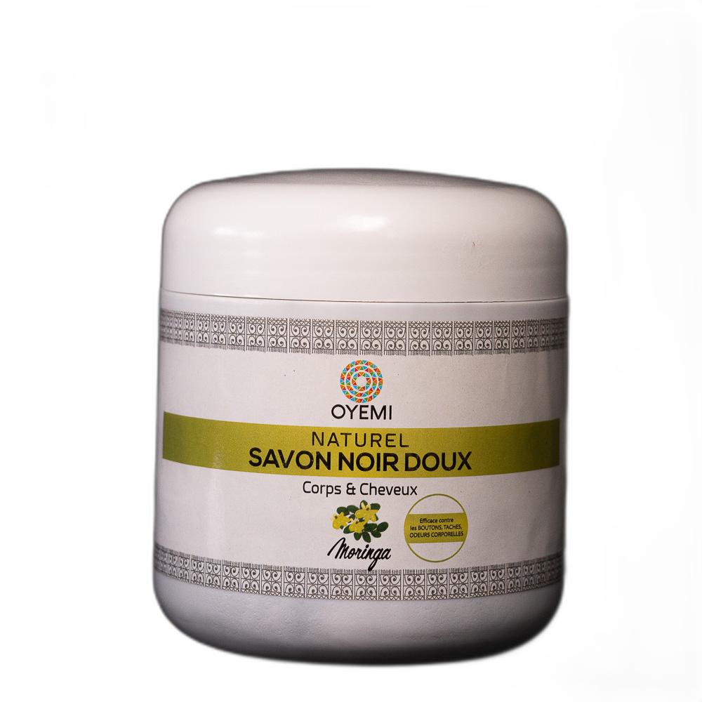 SAVON NOIR DOUX  MORINGA EN POT DE OYEMI 600g