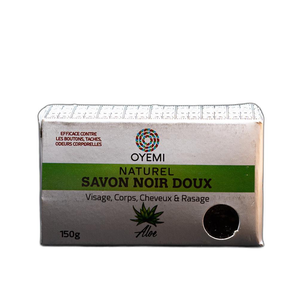 SAVON NOIR DOUX ALOE SOLIDE DE OYEMI 150g