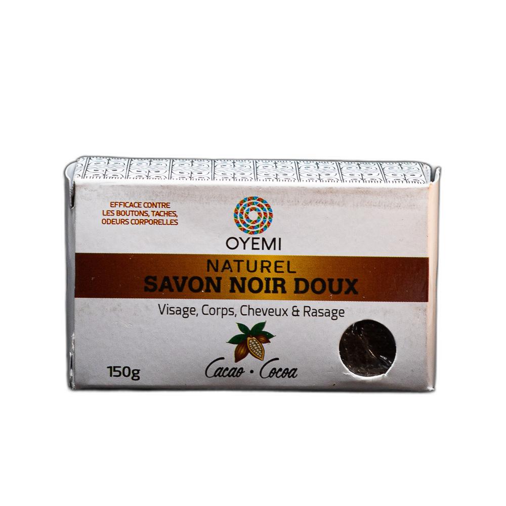 SAVON NOIR DOUX CACAO SOLIDE DE OYEMI 150g