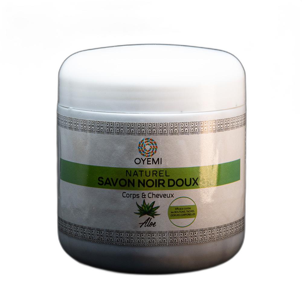 SAVON NOIR DOUX  ALOE EN POT DE OYEMI 600g