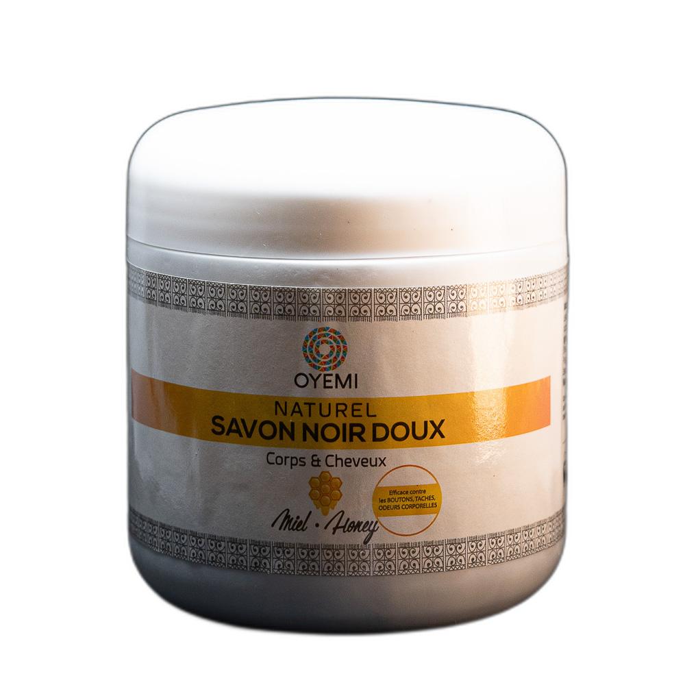 SAVON NOIR DOUX  MIEL EN POT DE OYEMI 600g