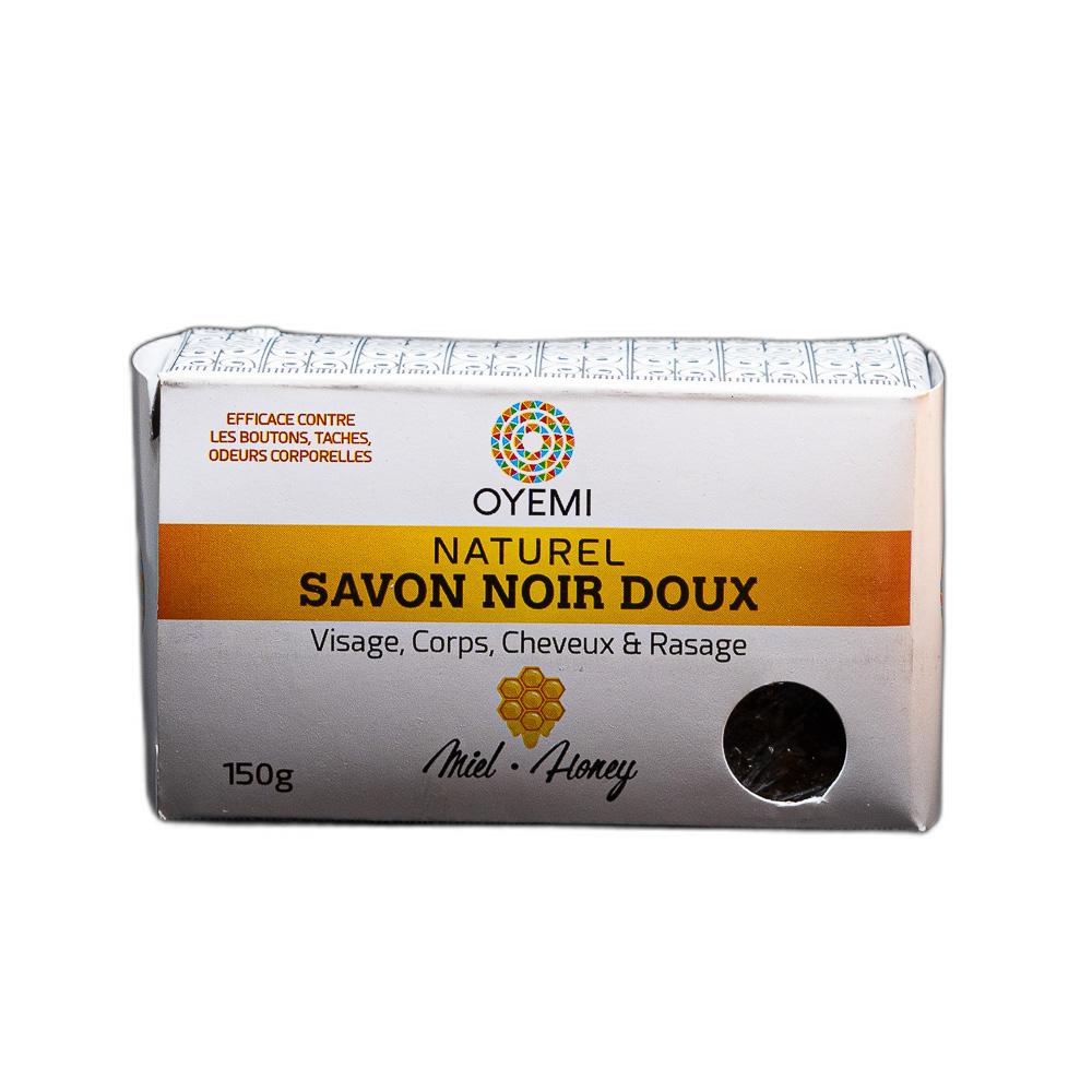 SAVON NOIR DOUX  MIEL SOLIDE DE OYEMI 150g
