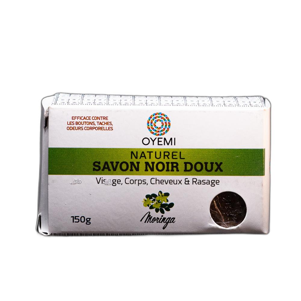 SAVON NOIR DOUX  MORINGA SOLIDE DE OYEMI 150g